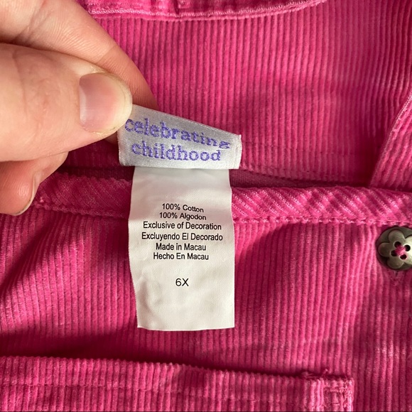Carter’s Girl’s Pink corduroy Jumper Size 6X - Picture 6 of 6